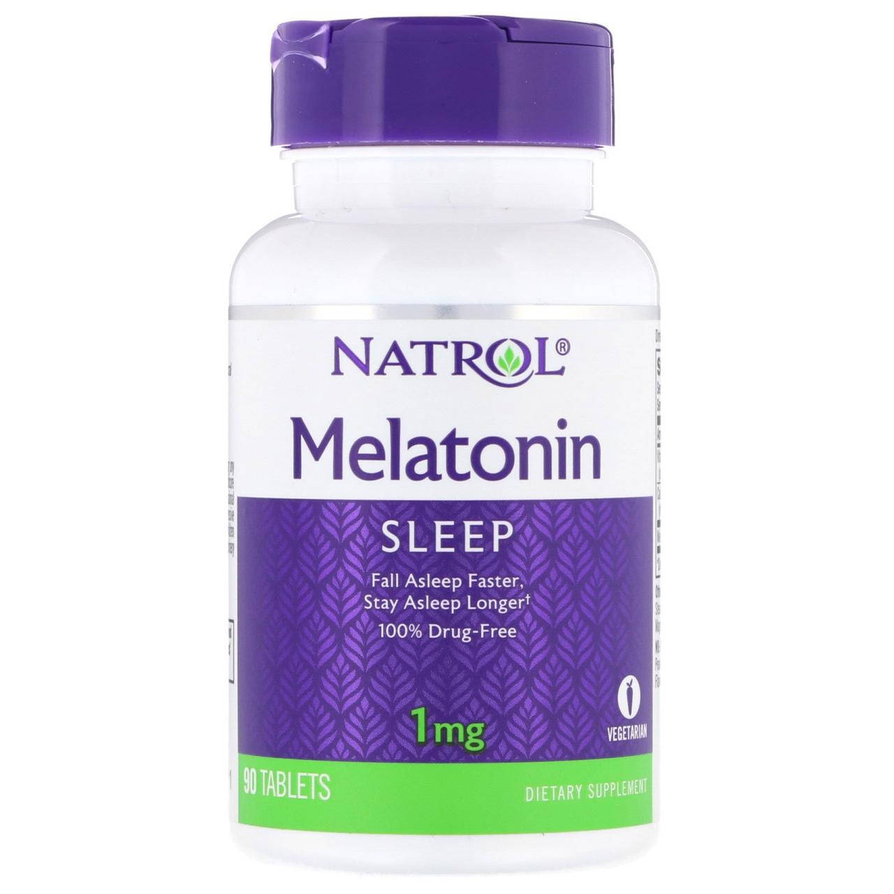 

ОРИГИНАЛ!Natrol,Мелатонин Melatonin, 1 мг 90 таблеток производства США