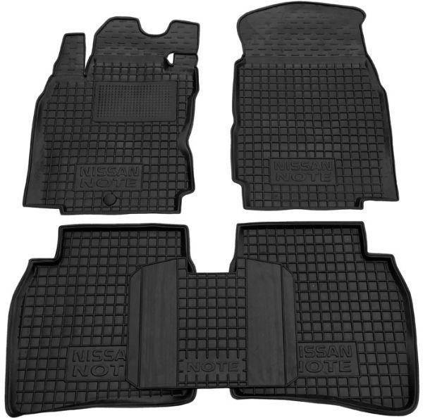 

Полиуретановые (автогум) коврики в салон Nissan Note 2005+/Ниссан Ноте, Черный