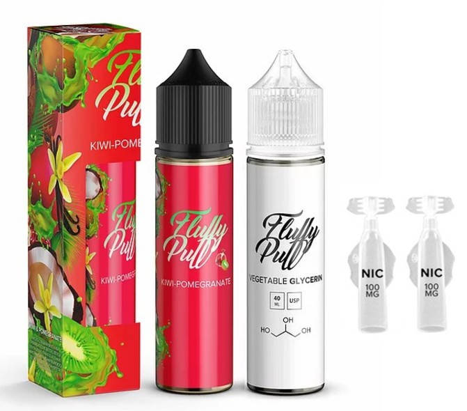 

Набор для самозамеса жидкости Fluffy Puff Kiwi Pomegranate 60 мл. 6 мг/мл