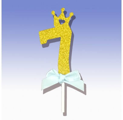 

Декорация цифра 7 с золотой посыпкой и бантом T-627