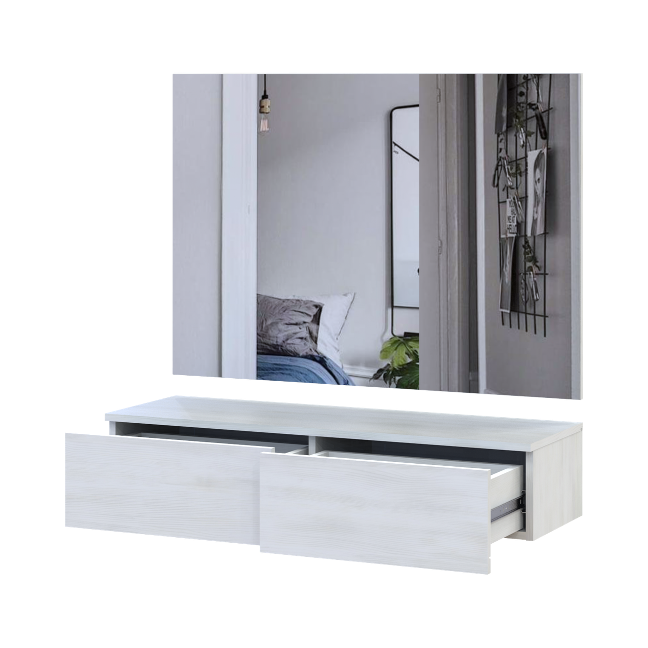 Комплект меблів Doros Левія + дзеркало Біле дерево 100х32х100 (42005240) 2