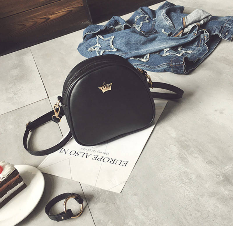 

Женская сумка через плечо Crown корона черная, Жіноча сумочка, Клатч, Черный