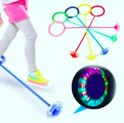 

Светящаяся скакалка на одну ногу нейроскакалка крутилка с колесиком UKC