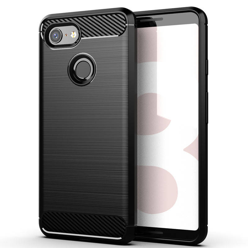 

Резиновый чехол для Google Pixel 3 черный противоударный бампер