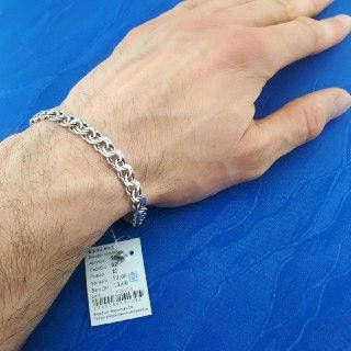 

Мужская цепочка на руку. 21 см браслет бисмарк из серебра 925