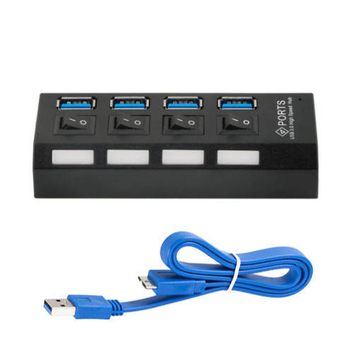 

4-портовый USB 3.0 хаб с выключателями, до 5 Гбит/с