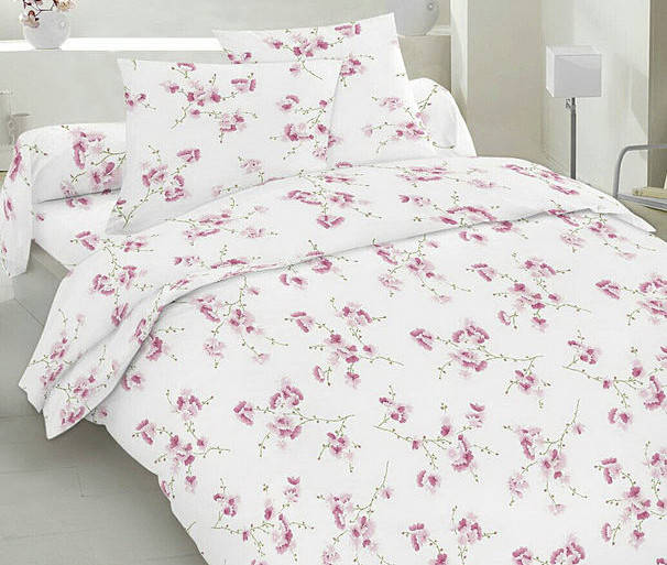 

Сакура красная - Бязь Gold - Евро комплект, Красный