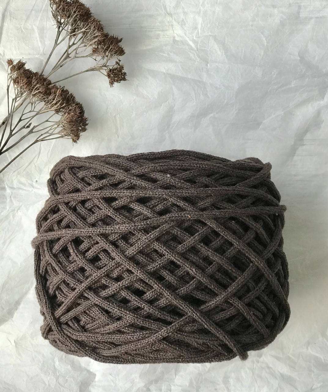 

Шнур хлопковый цвет Коричневый 4 мм для вязания ковров,корзин,декора