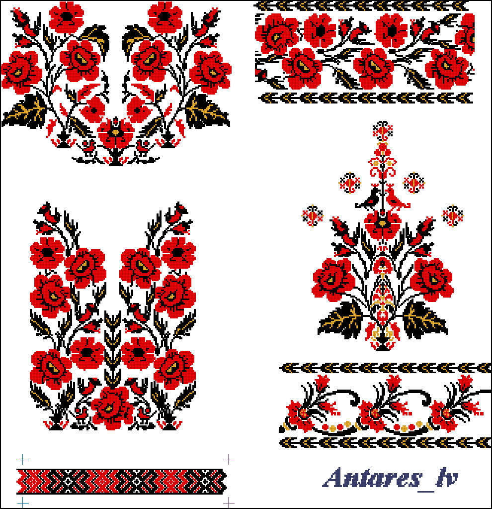 

Вишиванка жіноча. Схема xsd, dst, pes, jef, hus