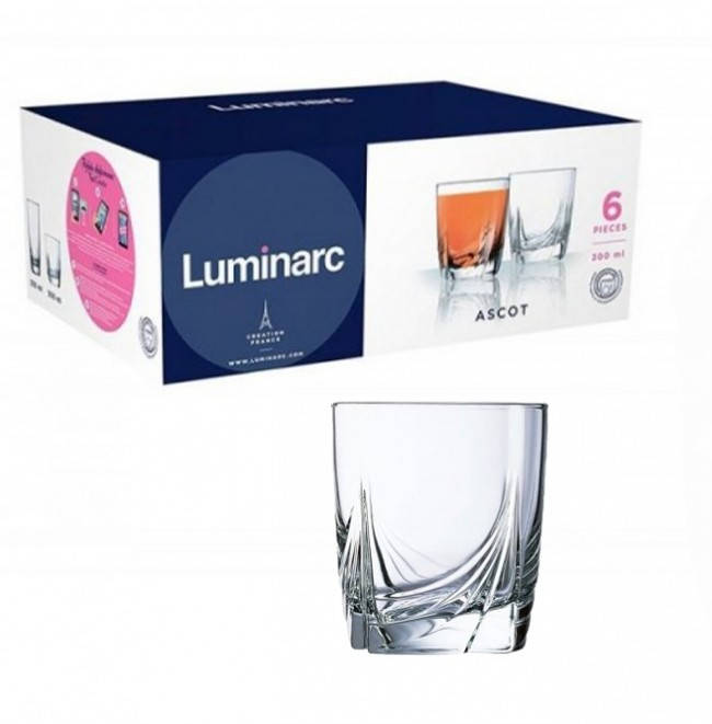 

Набор стаканов для виски "Ascot" 300мл 6шт Luminarc (N0757), Прозрачный