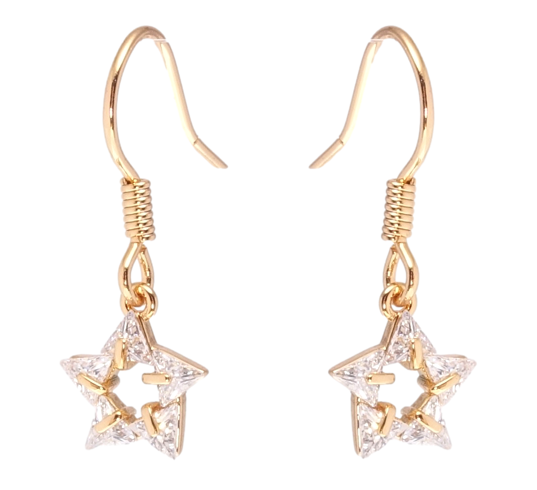 

Серьги Xuping Позолота 18K подвески французский замок "Звезды"