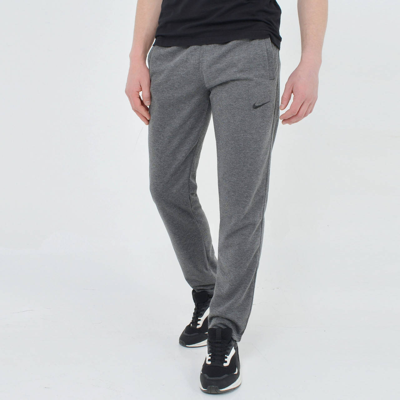 

M,L,XL,2XL. Серые мужские спортивные штаны / Трикотаж пике, весна /осень, лето, Темно-серый