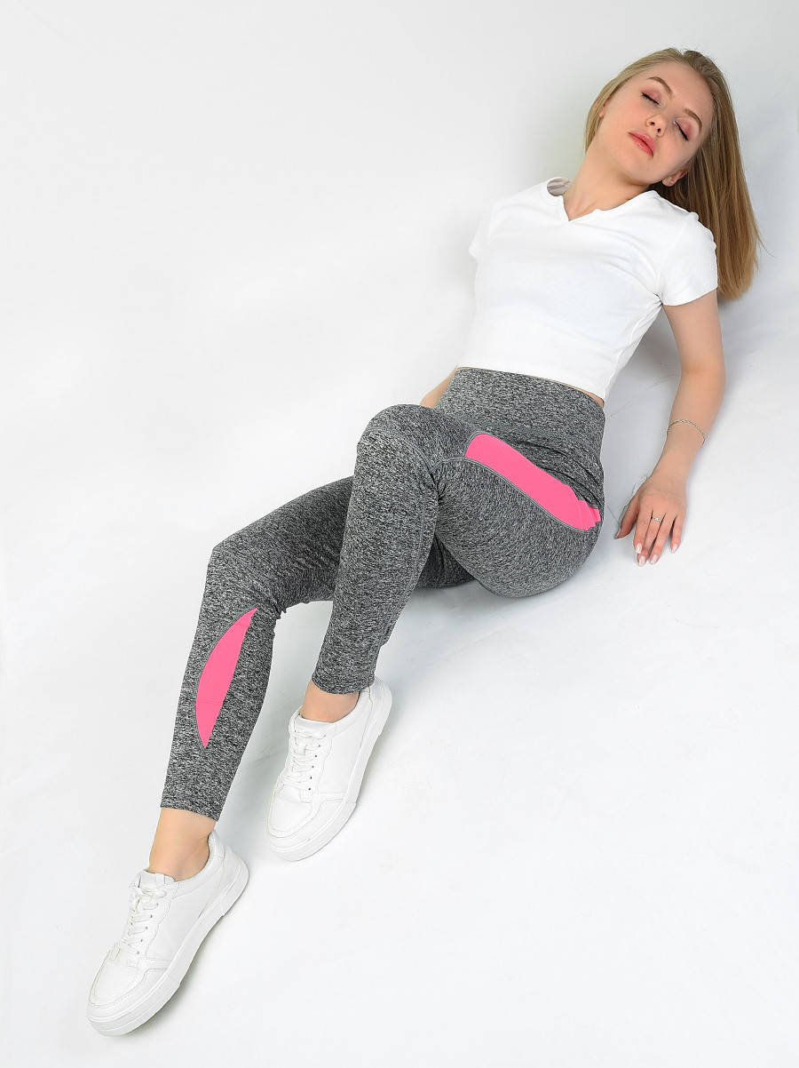 

Лосины женские фитнес серые с розовым размер 44-46 Ласточка 139815P, Серый