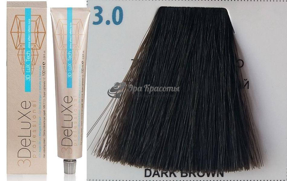 

Стойкая крем.краска для волос 3.0 тёмно-каштановый 3DeLuXe Professional, 100 мл