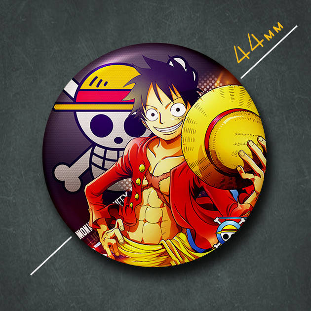 

"Манки Д. Луффи (Ван Пис / One Piece)" значок круглый на булавке Ø44 мм