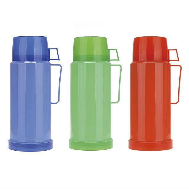 

Термос 1000мл пластик/стекляная колба+2чашки