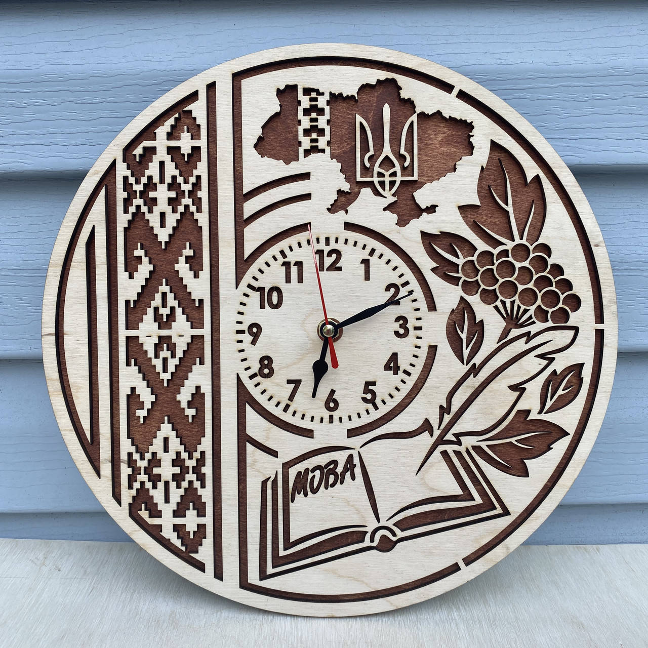 

Годинник на подарунок вчителю української мови 400, Стандарт: Carnelian+Birch tree