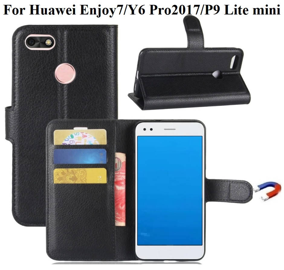 

Чехол книжка для Huawei Enjoy 7/ Y6 Pro 2017/ P9 Lite mini, Черный
