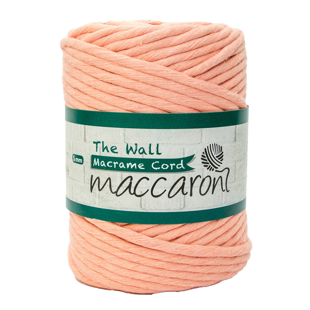 

Хлопковый шнур Maccaroni Macrame the Wall 5 mm Персиковый