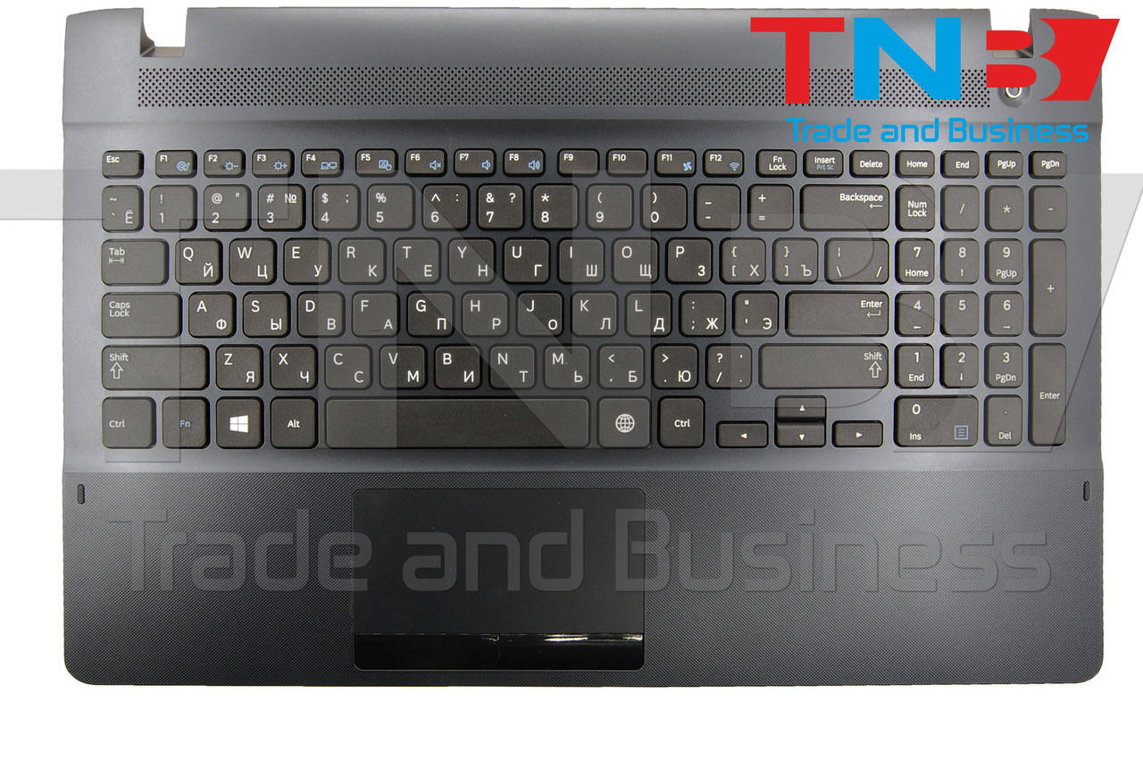 

Клавиатура Samsung NP300E5E NP350E5C NP550P5C M50SN NP355V5C M50NS1D черная с СИНИМ топкейсом RU
