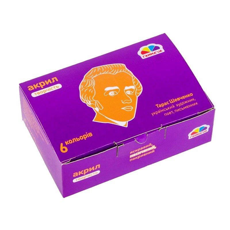 

Краски акриловые матовые ГАММА UA из 6 цветов по 10 мл, (400501)