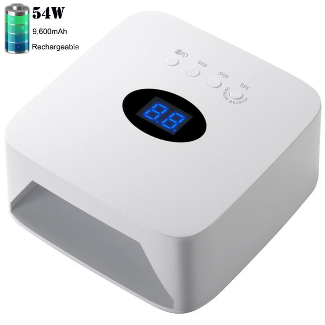 

UV LED лампа SUN CORDLESS 54 Вт для сушки гель-лака, геля на аккумуляторе, Белый
