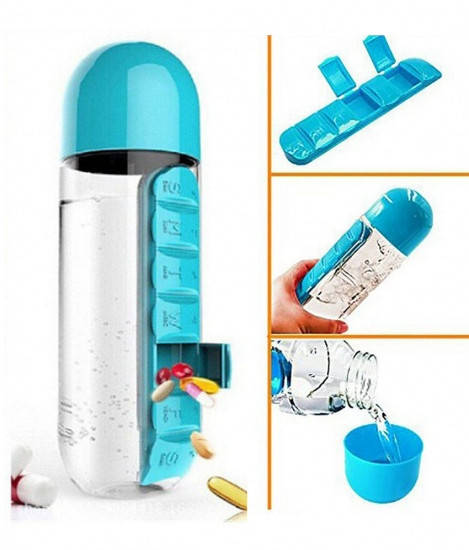 

Бутылка для воды с таблетницей Pill Vitamin Water Bottle Blue