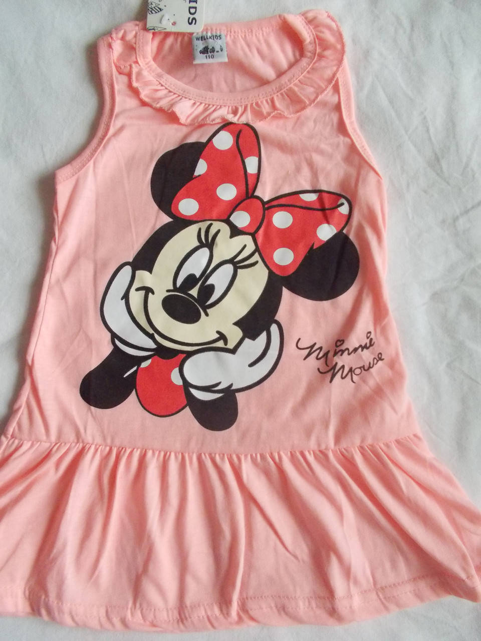

Платье летнее на девочку Микки Маус на 4- 5 лет Хлопок, Розовый