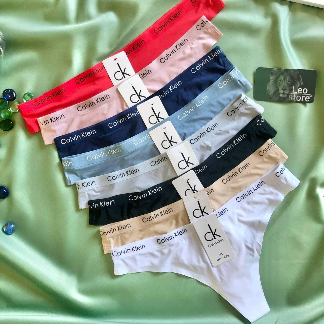 

Женские трусы стринги бесшовные Calvin Clein Черный, XL