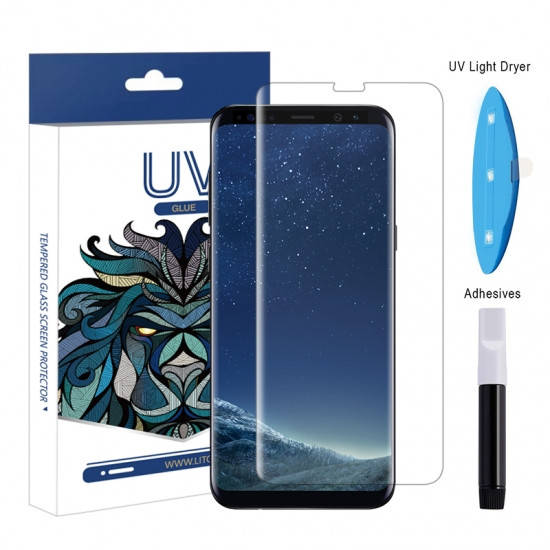 

UV изогнутое защитное стекло для Samsung Galaxy S9 прозрачное без рамок, Прозрачный