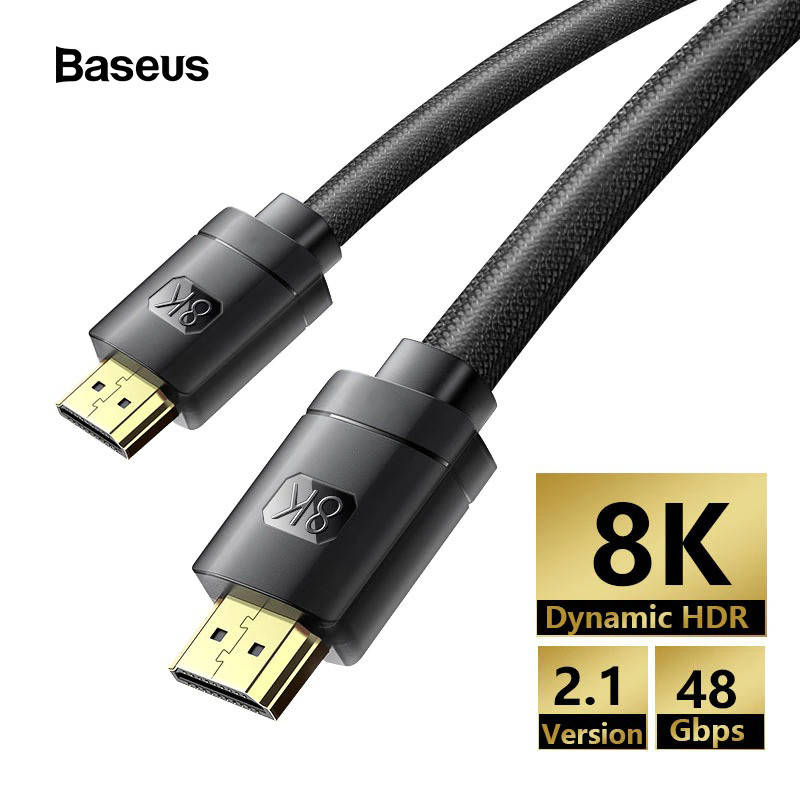 

Кабель HDMI-HDMI v2.1 Baseus High Definition 8K 60Hz 4K 120Hz 2K 144Hz 48Gbps 1м (черный)