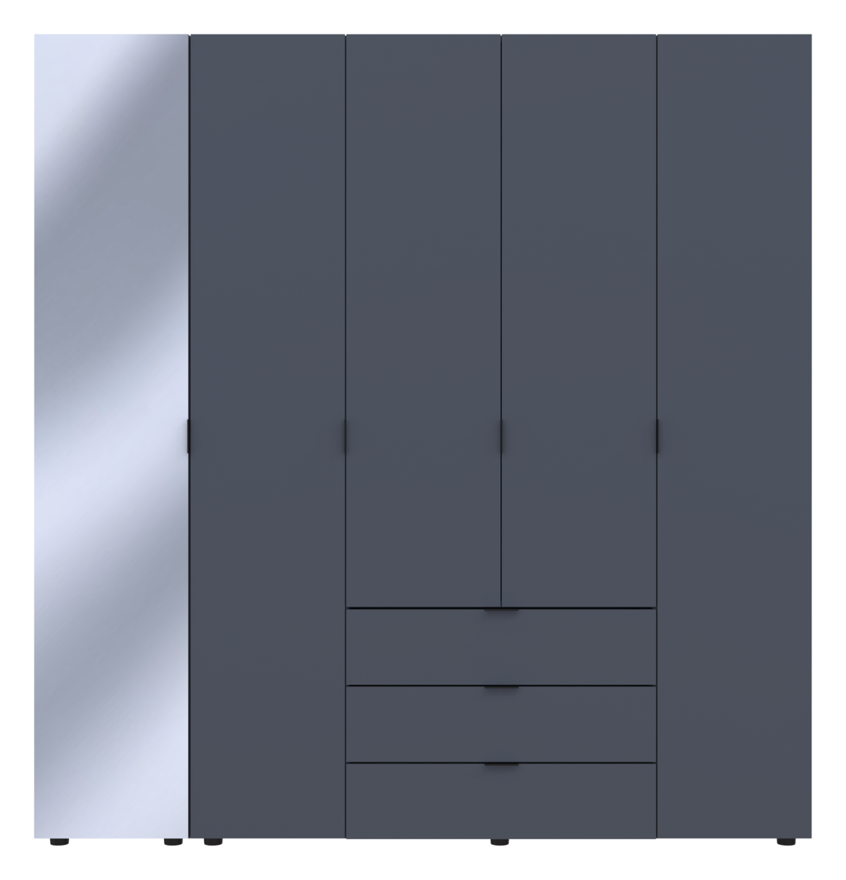 Шафа для одягу Doros Гелар Графіт 4ДСП/Дзеркало 194х49.5х203.4 (42002161)