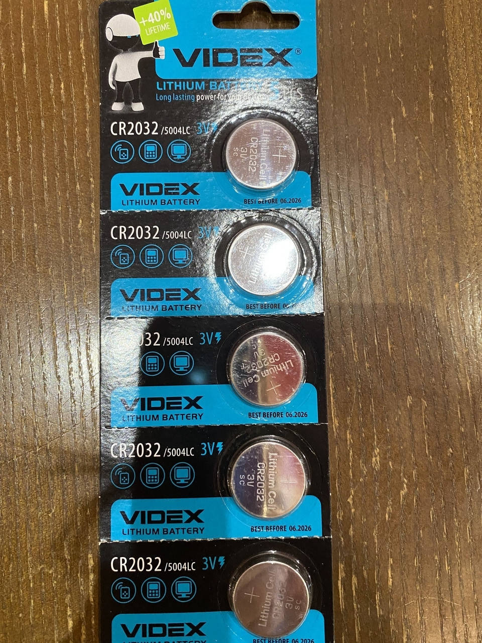 

Батарейка VIDEX, GP Lithium, ERGOLUX CR2032 C5 блистр (отрывная 5шт) Батарейки для глюкометра.