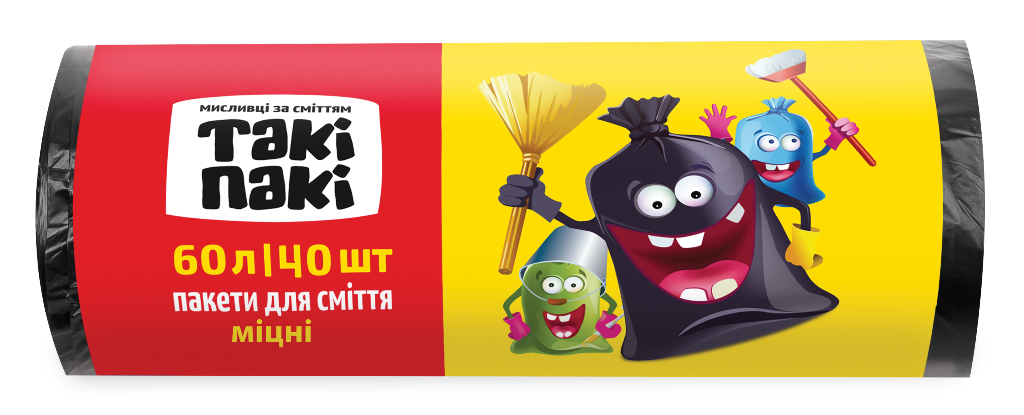 

Пакеты для мусора Таки Паки 60 л 40 шт 4820201220146