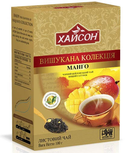 

Чай черный крупнолистовой Hyson Mango с кусочками и ароматом манго 100 г
