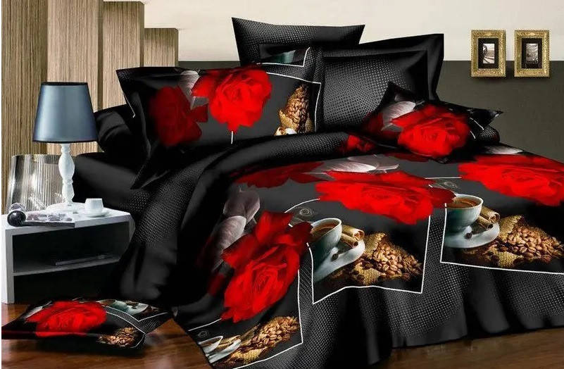 

Полуторное постельное бязь 100% хлопок Кружка кофе, Черный