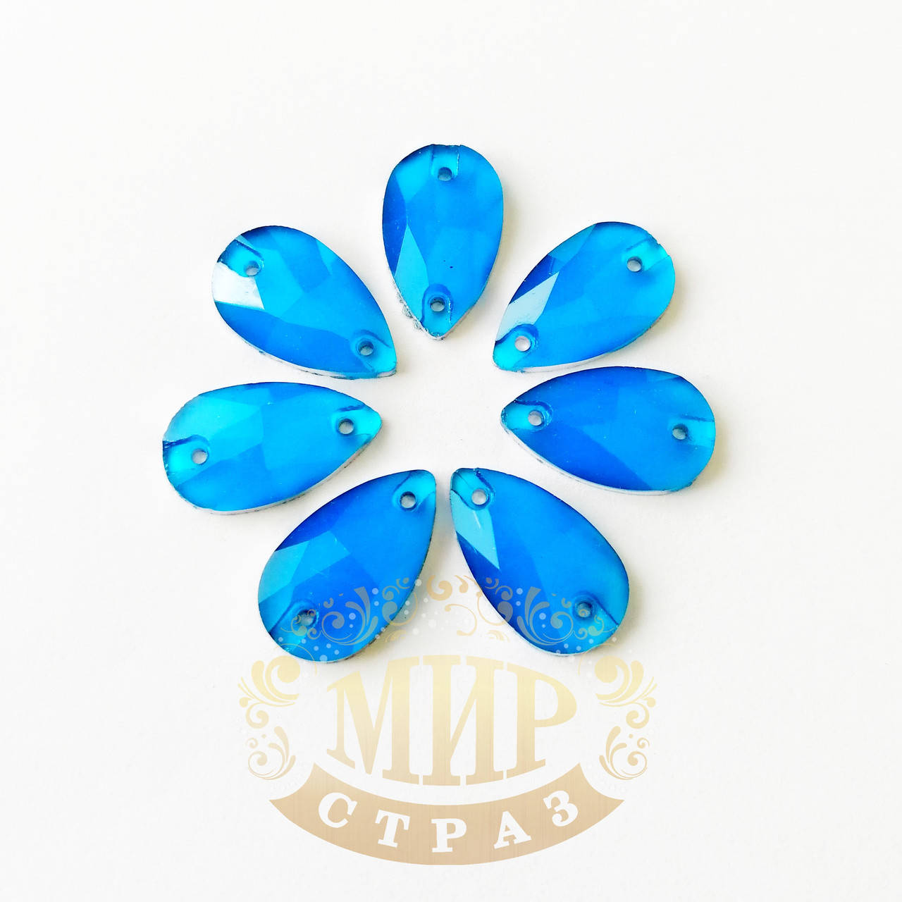 

Пришивные неоновые Капли, цвет Neon Blue, размер 11х18мм*1шт