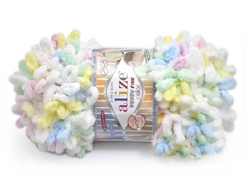 

Alize Puffy Fine Color, №5949, Секционное крашение