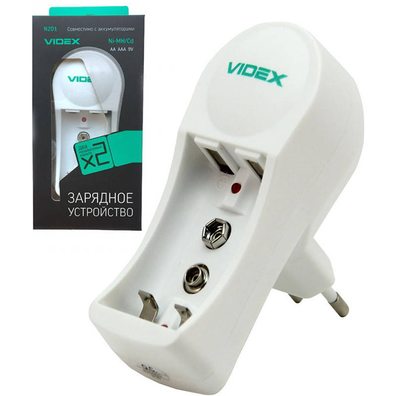 

Зарядное устройство Videx VCH-N201 для аккумуляторных батарей (Ni-Mh) AA, AAA, 9V