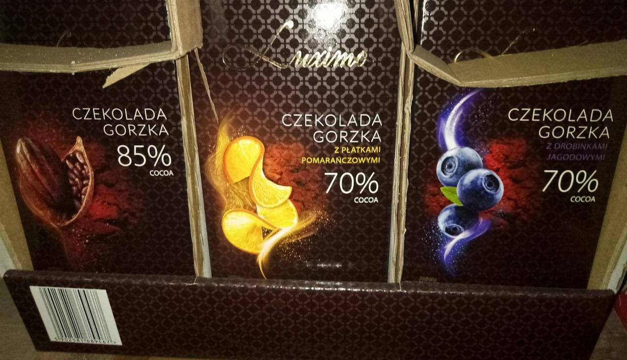 

Шоколад черный Luximo с черникой 70 % какао 100 г Польша