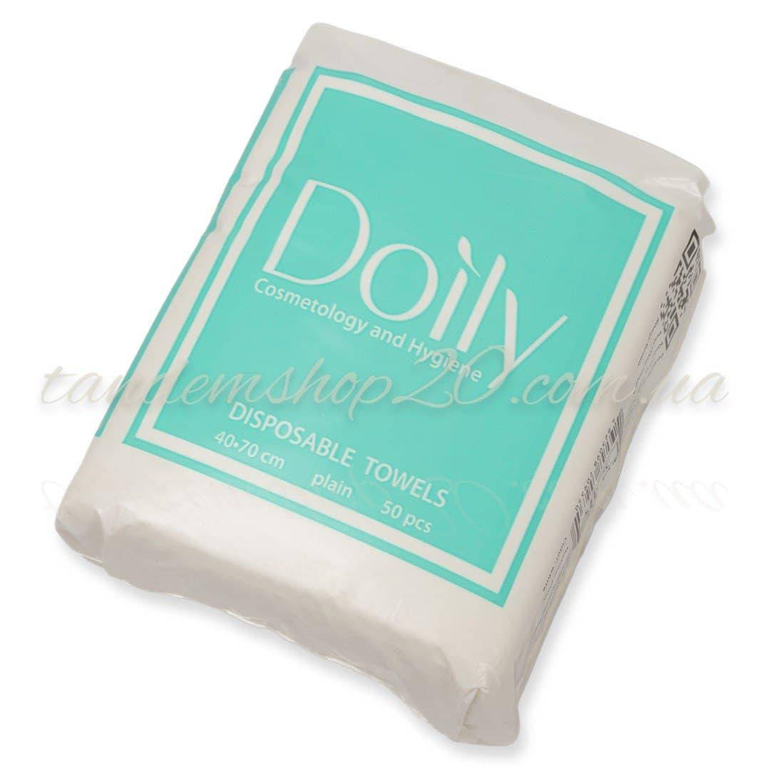 

Полотенца одноразовые  спанлейс 40г/м2 50 шт/пач, белые, гладкие, Белый