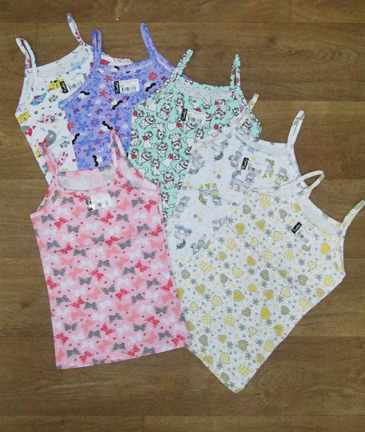 

Детская майка на тонких бретелька Турция,интернет магазин,детское нижнее белье Турция,стрейч кулир