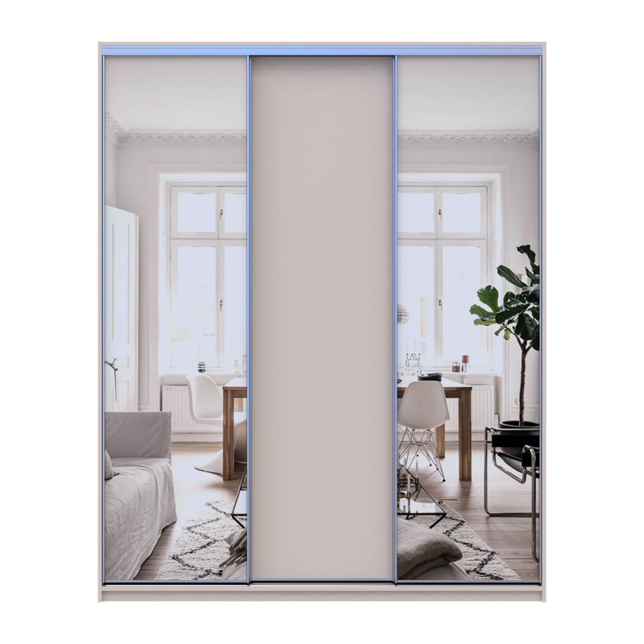 Шафа купе Doros Сіті Лайт Кашемір 1 ДСП / 2 дзеркала 180х60х225 (80736368) 2