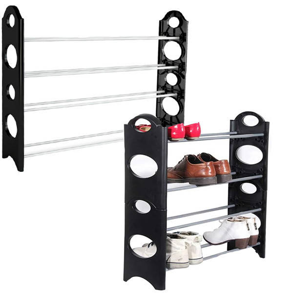 

Полка для обуви органайзер 4 полки Stackable Shoe Rack, Черный