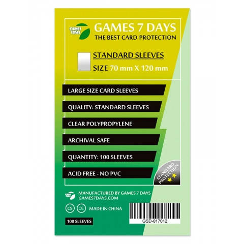 

Протекторы для карт Games 7 Days 70x120 мм