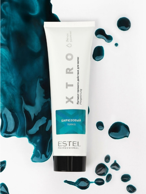 

Краска для волос XTRO Estel пигмент прямого действия бирюзовый, 100 мл