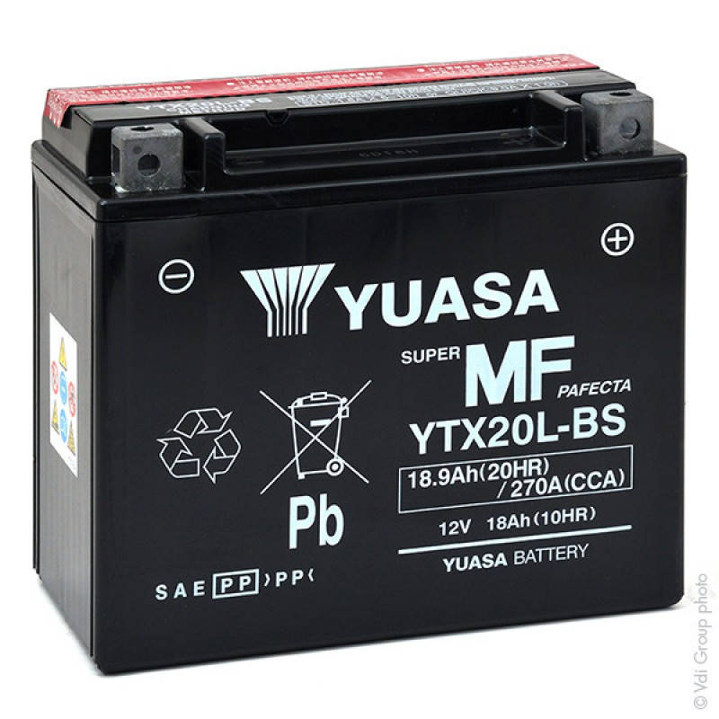 

МОТО Yuasa 12V 18,9Ah MF VRLA Battery YTX20L-BS(сухозаряжений)