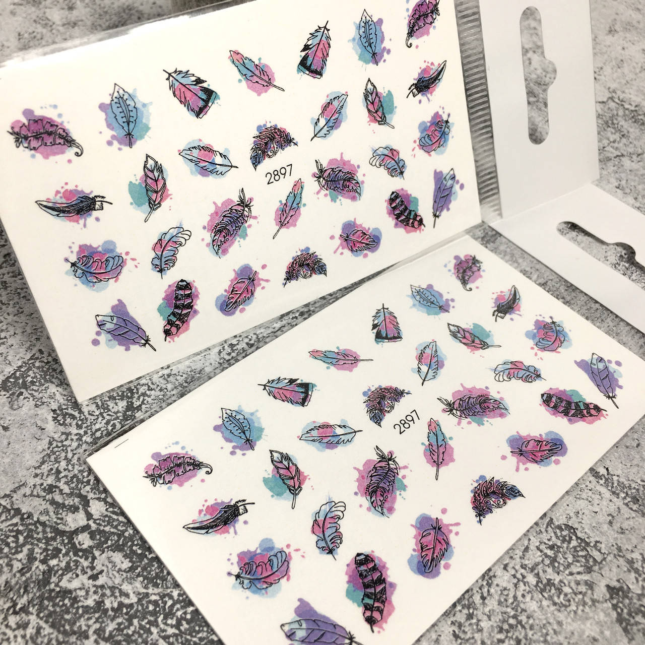 

Слайдер-дизайн, водные наклейки для ногтей №2897, Разные цвета