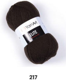 

Нитки пряжа для вязания акриловая ELITE YarnArt № 217 - шоколад, Коричневый