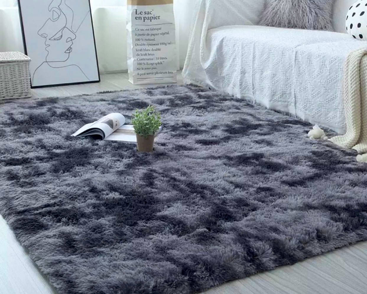 

Меховый ворсистый коврик Травка меланж 200х150см с длинным ворсом